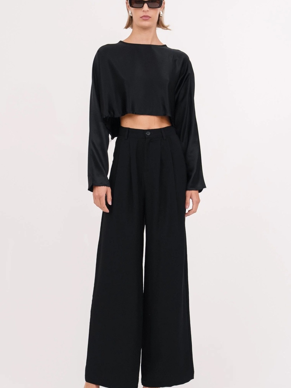 NONchalant Black silk top